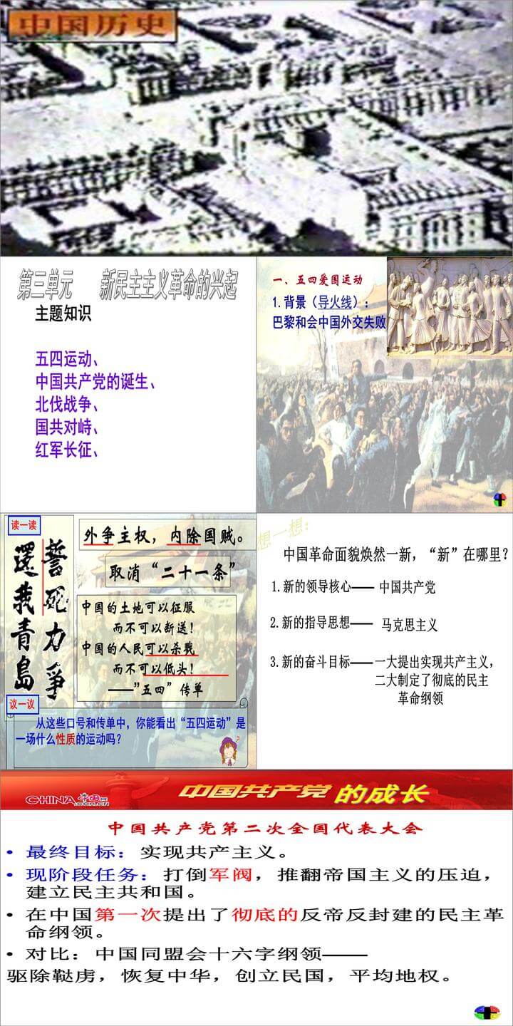 第10课五四爱国运动和中国共产党的成立免费教研课ppt课件