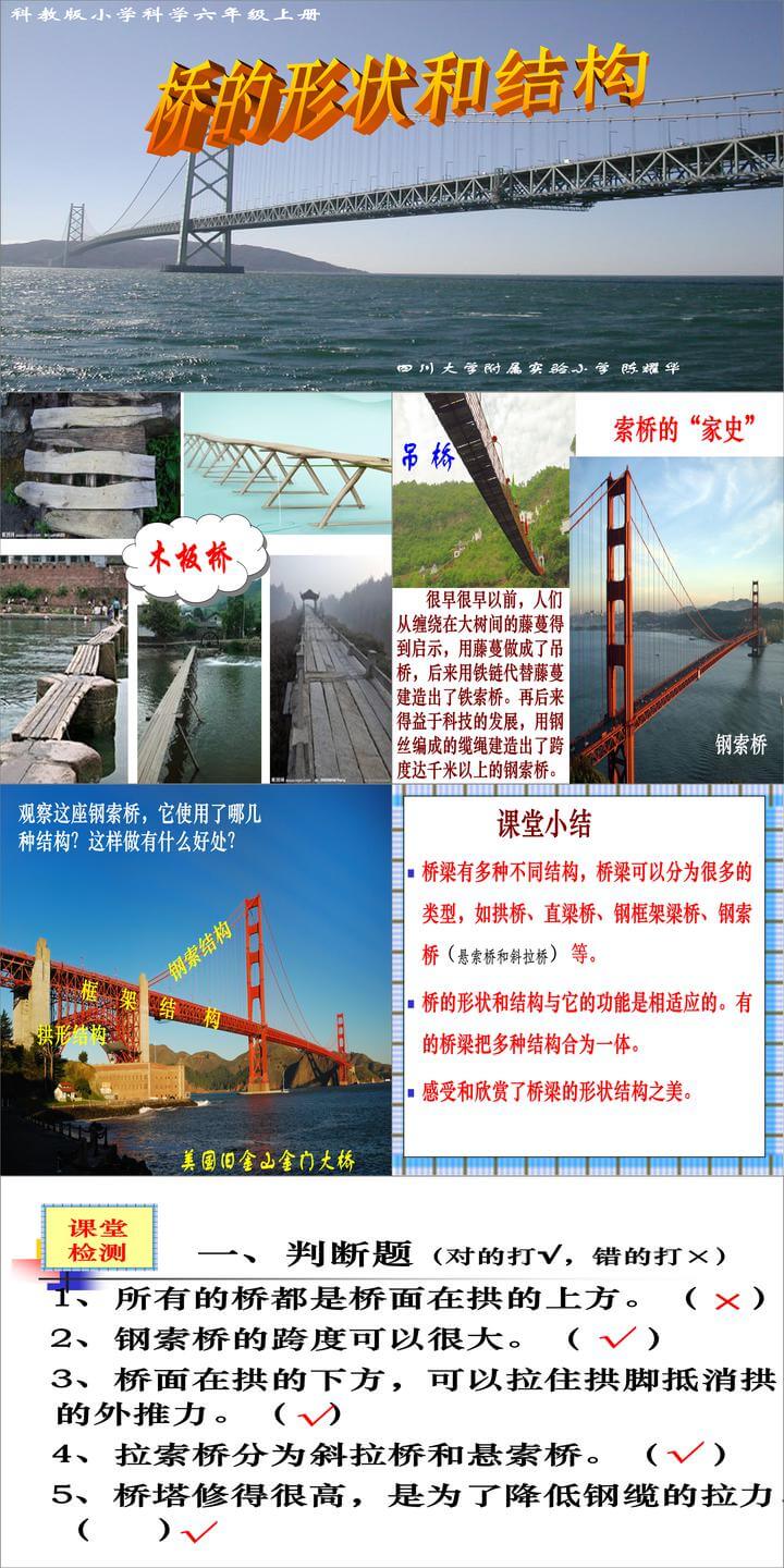 科学第二单元2.7桥的形状和结构ppt课件（六年级上册）